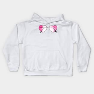 Pink Heart Sunglasses Kids Hoodie